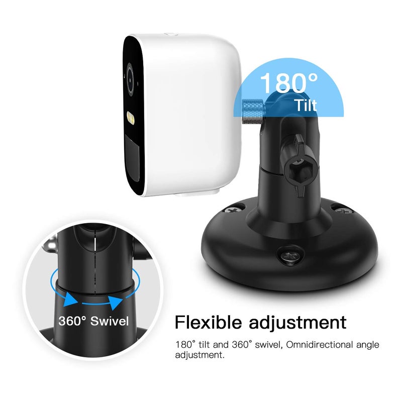VOMENC Adjustment Wall Mount Holder Compatible with Eufycam 2,eufyCam 2C/2C Pro, 2/2 Pro, 3C/S300, 3/S330 and Other Eufycams Compatible Models,1/4" Screw Camera Wall Mounts (2PACK, Black) - Image 2
